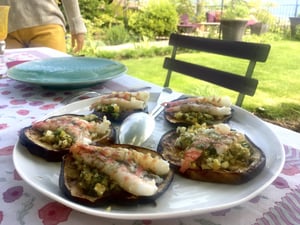 shrimp-on-a-bed-of-eggplant